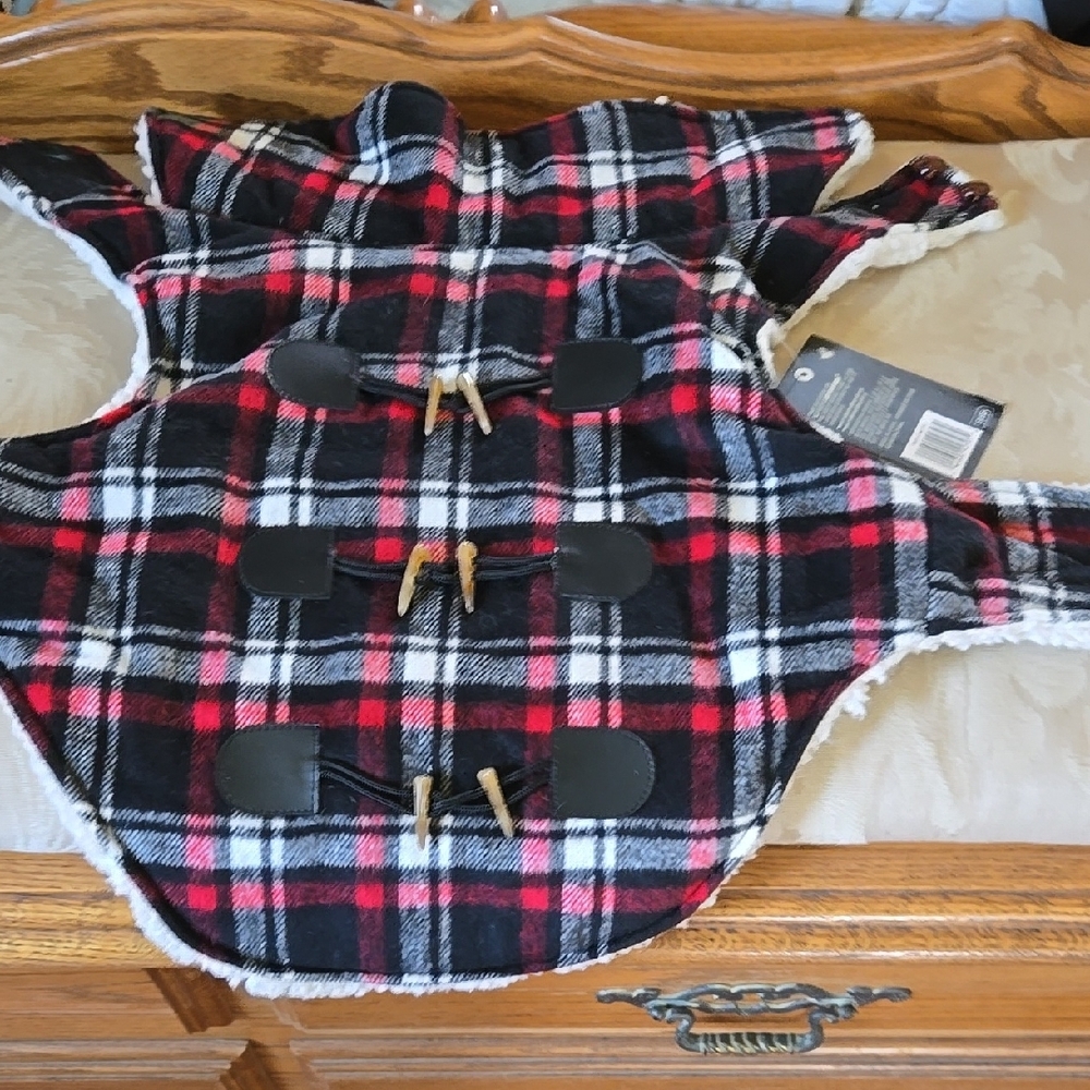 Plaid Toggle Dog Coat
